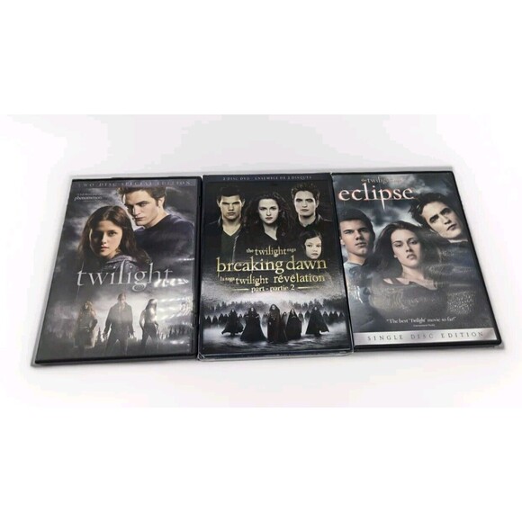 Twilight Saga DVDs Twilight Breaking Dawn (NEW) Eclipse DVD Lot Set Of 3 Movies - Picture 1 of 14